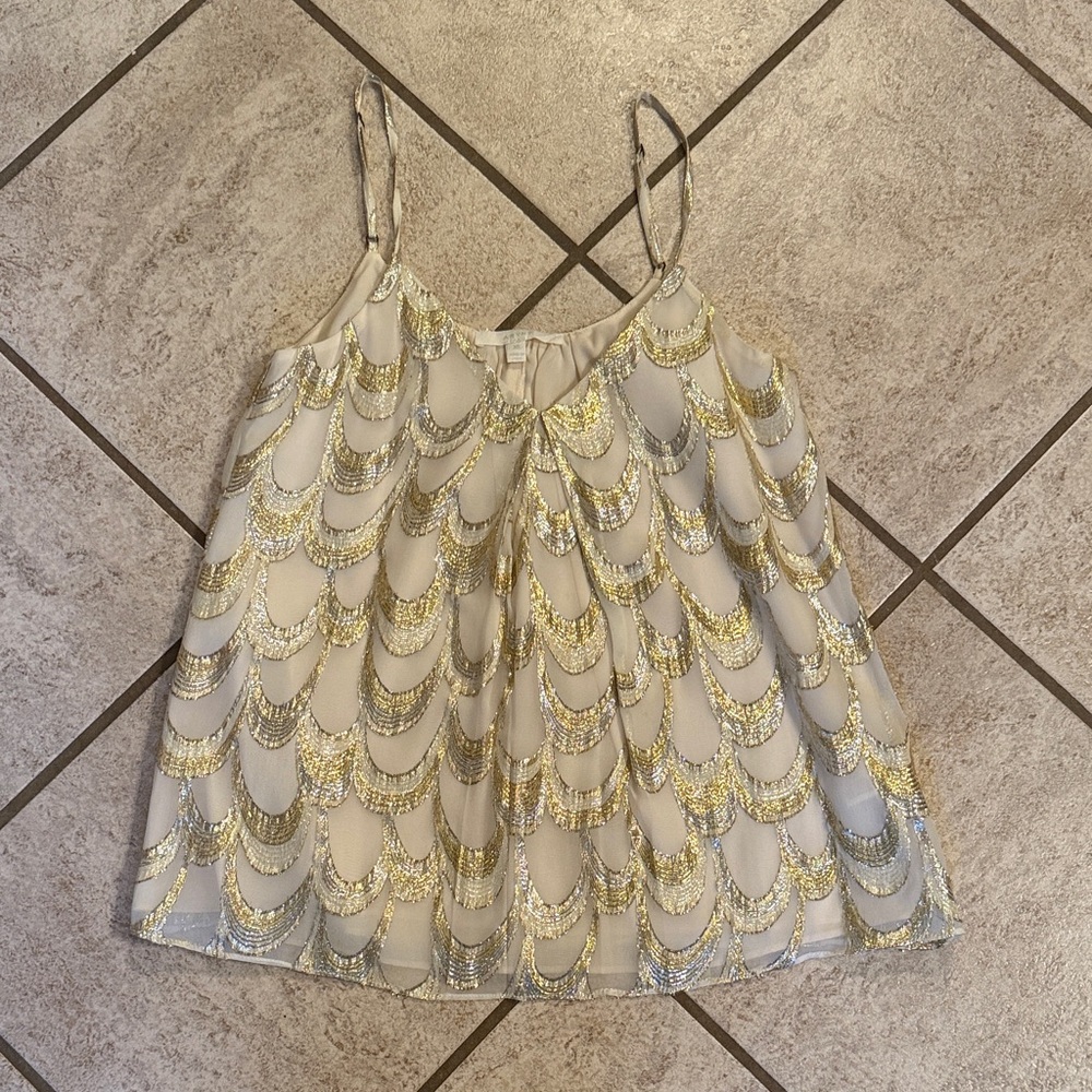 Aryn K Gold and Silver Sequin Top